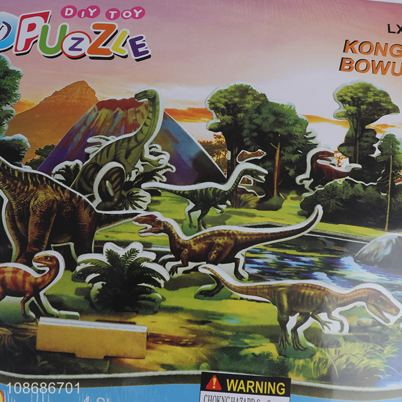 Good quality DIY 3D dinosaur jigsaw puzzle toy for boys girls