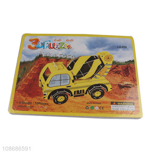 Good quality 55 pieces DIY 3D concrete truck puzzle for gifts