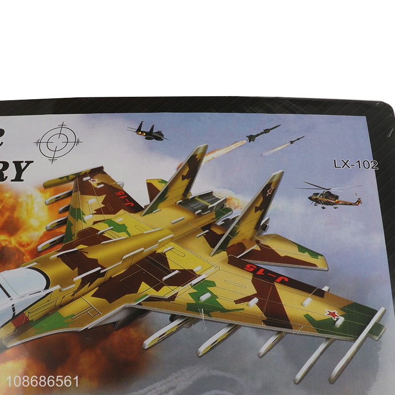 New arrival DIY 3D camouflage plane jigsaw puzzle for kids