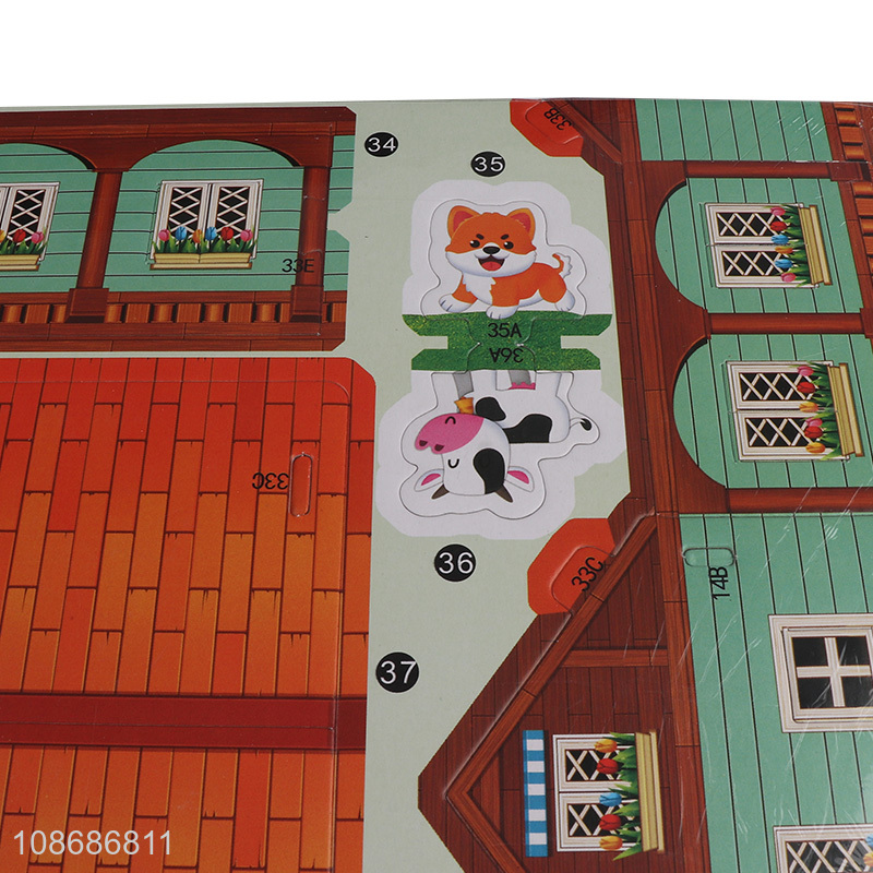 Good quality 32 pieces 3D house puzzle DIY model building toy