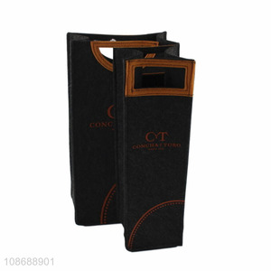 High quality felt wine bag wine bottle holder carrier bag with handle