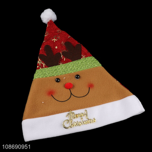 Online wholesale cotton Christmas hat Santa hat holiday hat for adult