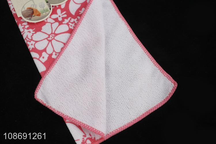 China factory flower pattern microfiber cleaning towel cleaning cloth for sale