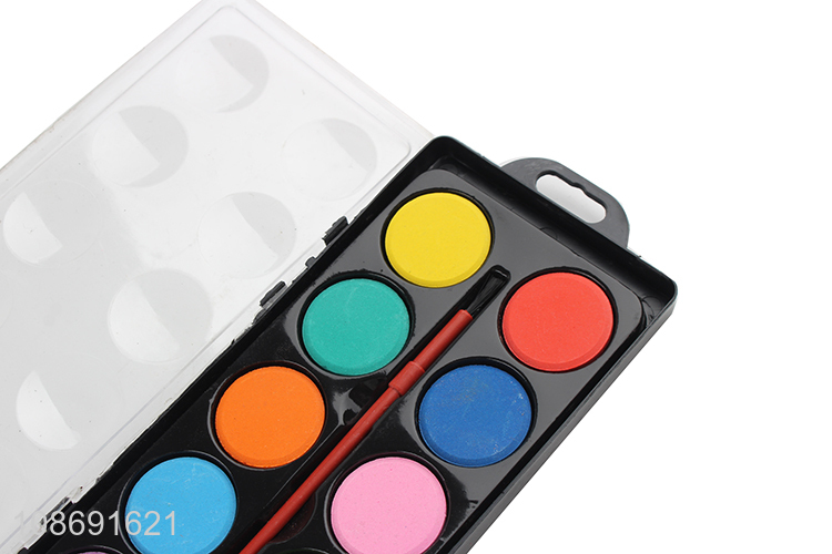 Factory price 12colors children painting solid watercolor paint palette for sale