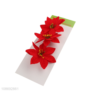 Good sale 3pcschristmas fake flower christmas decoration wholesale