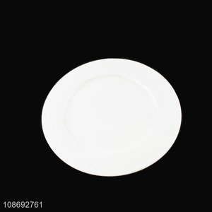 Hot selling white unbreakable ceramic tableware plate dish wholesale