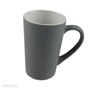 Wholesale tall matte ceramic coffee mugs water cup with handle
