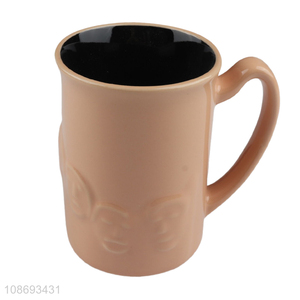 New product glossy embossed ceramic mug coffee cup water cup