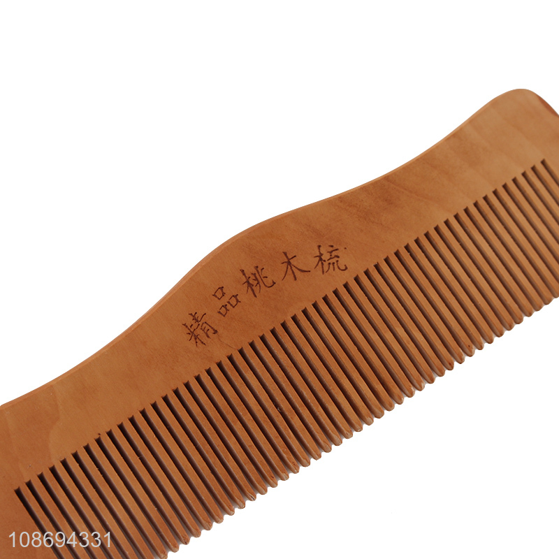 New product natural peach wood fine tooth anti-static comb hair brush