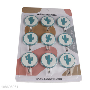 Good quality 9pcs bathroom towel hooks sticky hooks for hanging