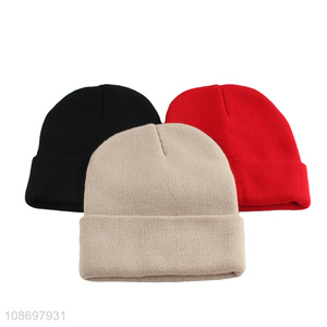 Hot sale multicolor winter warm men women beanies hat knitted hat wholesale