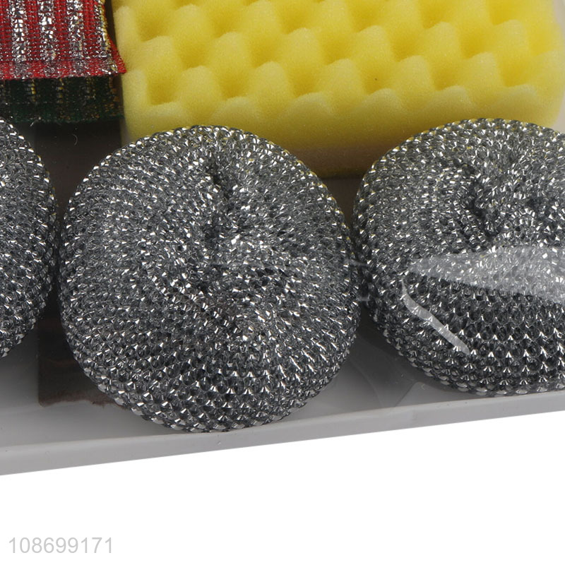 Factory supply dishwashing cleaning sponge scouring pad cleaning ball set