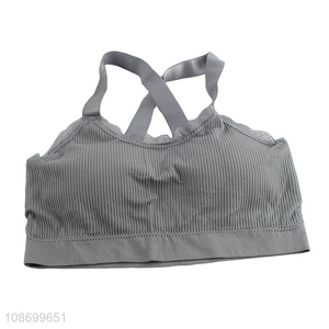 Wholesale seamless stretch cross back sports fitness yoga bras