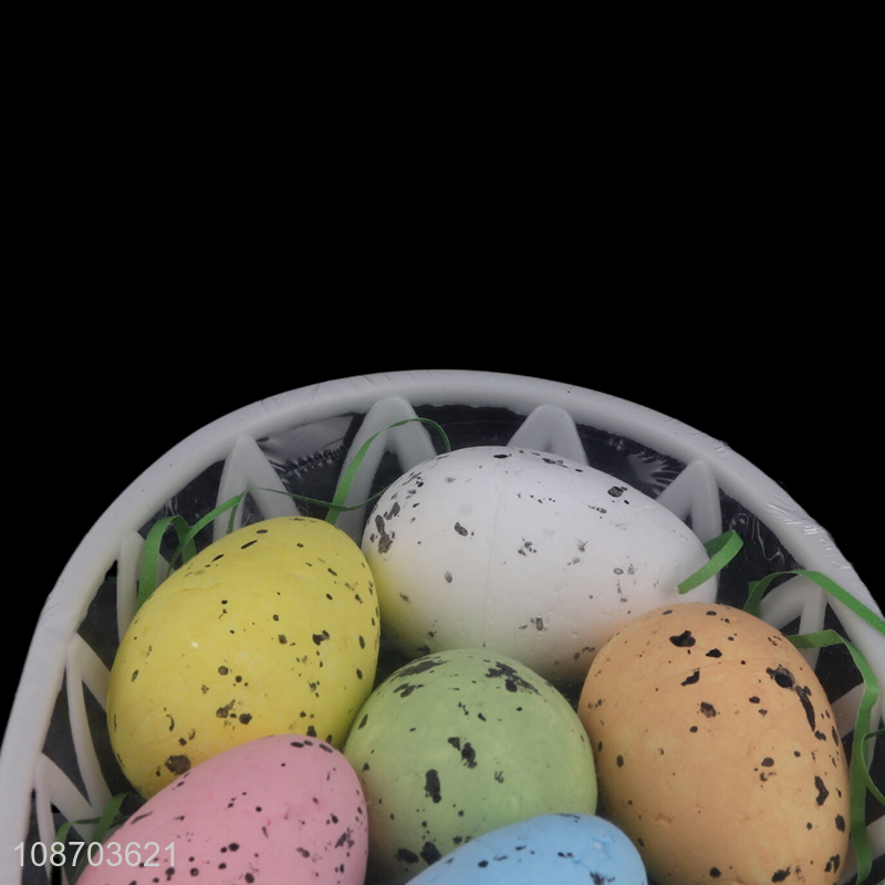 New product Easter decorations speckled foam Easter eggs with basket