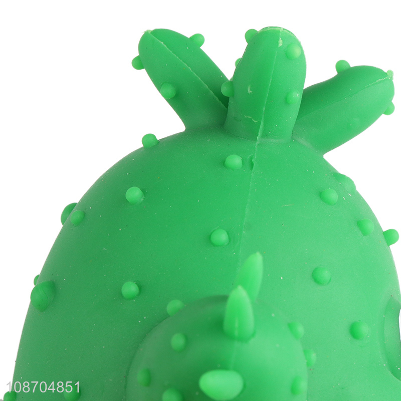 China supplier green cactus squeeze toys for stress relief