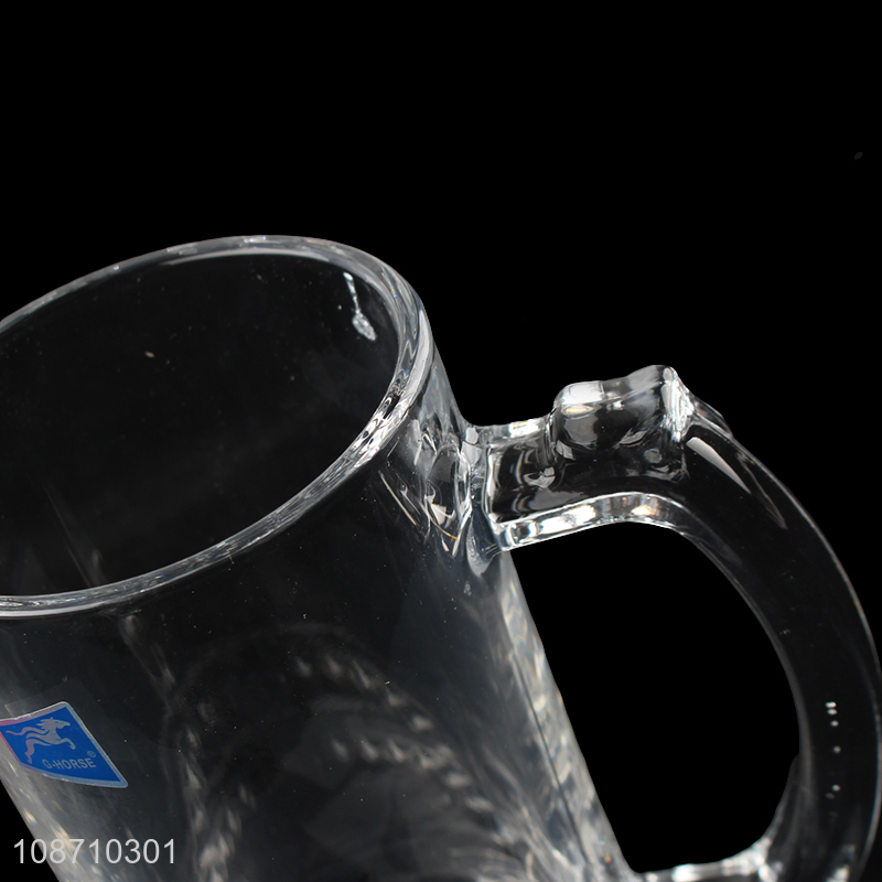 Good quality 700ml clear glass beer mug beer glasses with handle