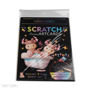 Hot items cartoon children diy painting toys scratch art card art paper for sale