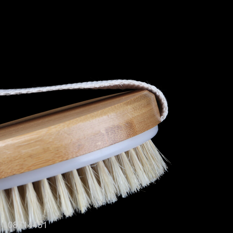 High quality round hand-held wooden massage bristle bath brush