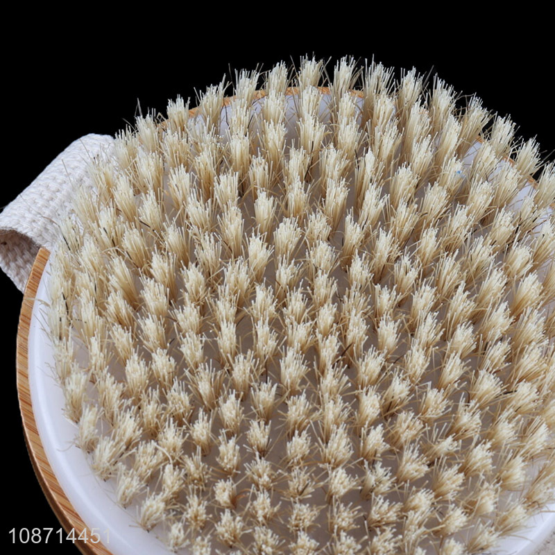 High quality round hand-held wooden massage bristle bath brush