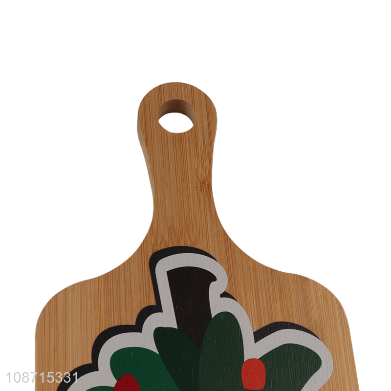 Wholesale Christmas cutting board bamboo chopping board for Xmas decor