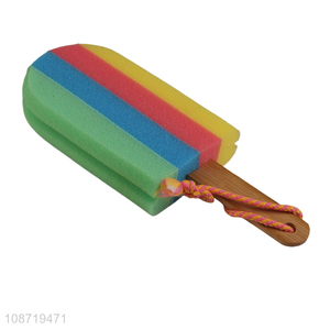 Good selling popsicle shape soft colorful bath shower sponge wholesale