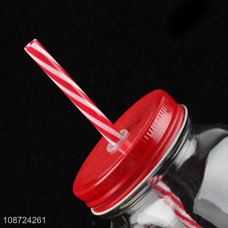 Top selling glass clear drinking cup water cup juice cup with straw