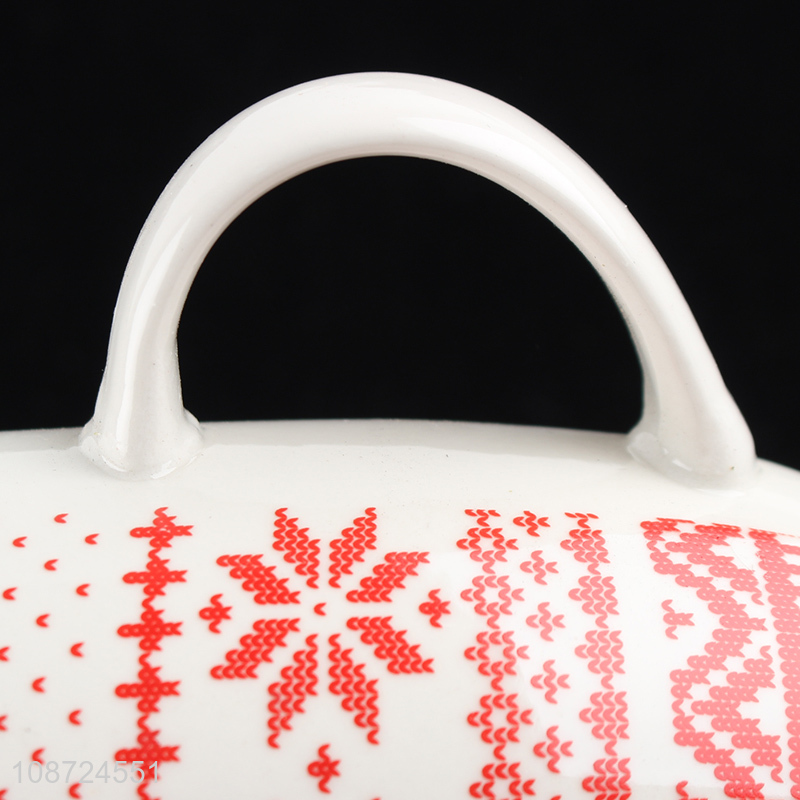 Online wholesale Christmas ceramic mug porcelain water cup with handle