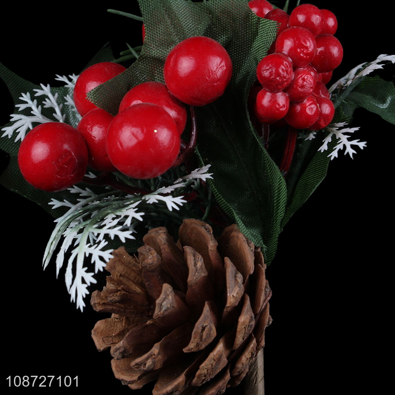 Good quality holiday decoration artificial Christmas picks with red fruit