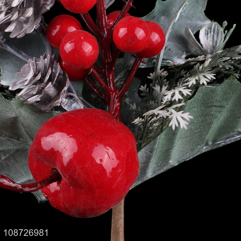 Hot selling artificial red berry steams artificial Christmas tree picks