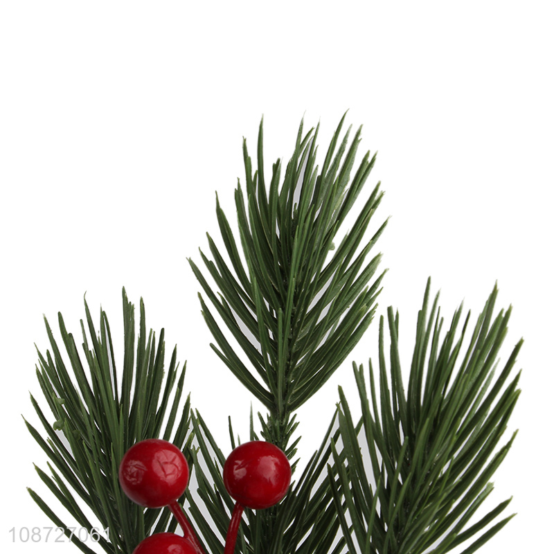 Factory price artificial Christmas branch artificial pine picks with red berries