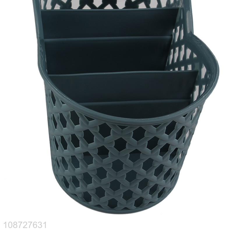 Good quality hollow plastic desktop storage basket for office