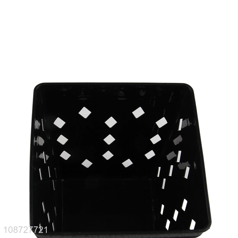 Hot selling black plastic desktop storage basket mini dustbin wholesale