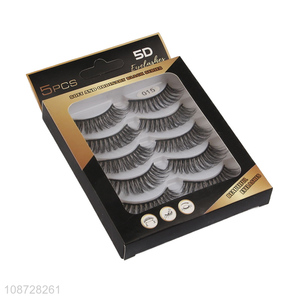 Best price long lasting natural girls 5d false eyelashes set for sale