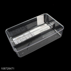 High quality 2-compartment plastic kitchen cabinet drawer cutlery organizer