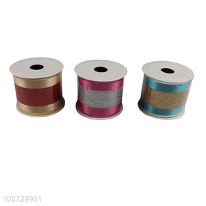 Factory price metallic fabric ribbons Christmas ribbons for crafting