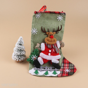 Factory price 3D fabric Christmas stockings hanging Christmas gift bag