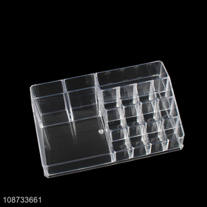 Hot sale plastic clear makeup cosmetic organizer desktop storage box wholesale