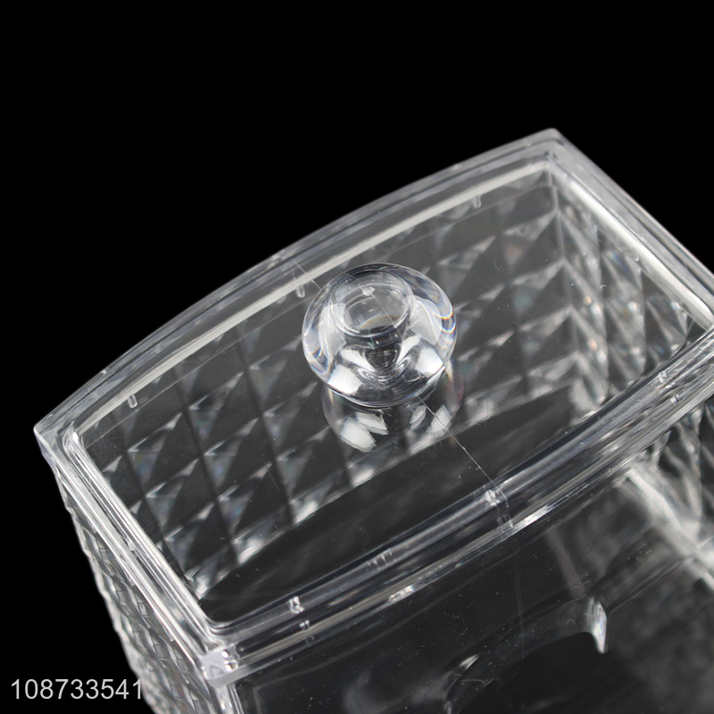 China factory transparent cotton swab box plastic storage box for home