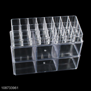 Yiwu market clear makeup cosmetic storage box lipstick display holder wholesale