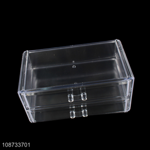 Best price rectangular drawer type makeup cosmetic storage box for desktop