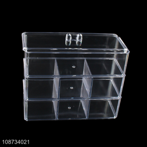 Top products multi-layer clear makeup organizer cosmetic storage box for desktop