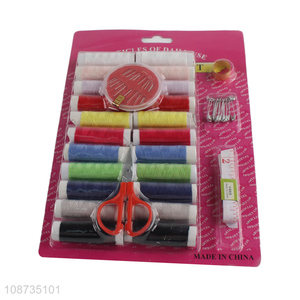 Wholesale sewing kit with needles, threads, sewing thimble, tape measure ect