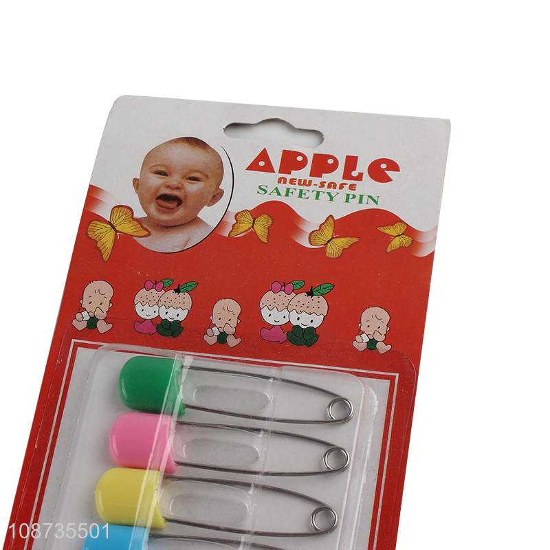 Popular product 6 pieces baby diaper pins with safe locking closures