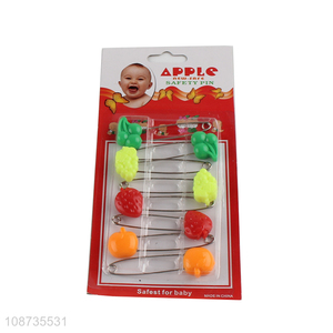 High quality 8 pieces plastic head safety pins baby nappy pins