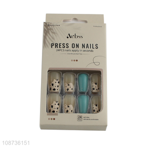 Hot items 24pcs natural women press-on nails decorative <em>fake</em> <em>nail</em> set