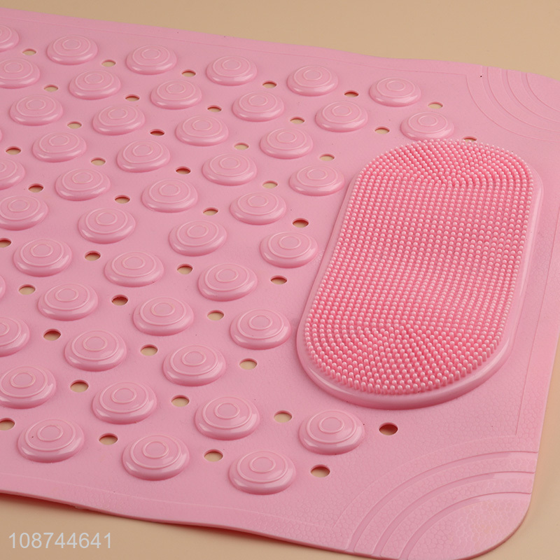 Good quality rectangle pink non-slip bath mat floor mat for sale