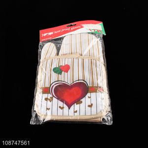 Hot selling heat resistant heavy duty oven glove and <em>pot</em> <em>pad</em> set