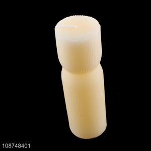 High quality ribbed pillar scented aroma candle for home relaxation