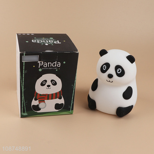 Hot selling cute panda shape silicone night lamp for kids students