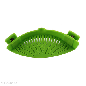 High quality clip on heat resistant silicone pot colander food strainer